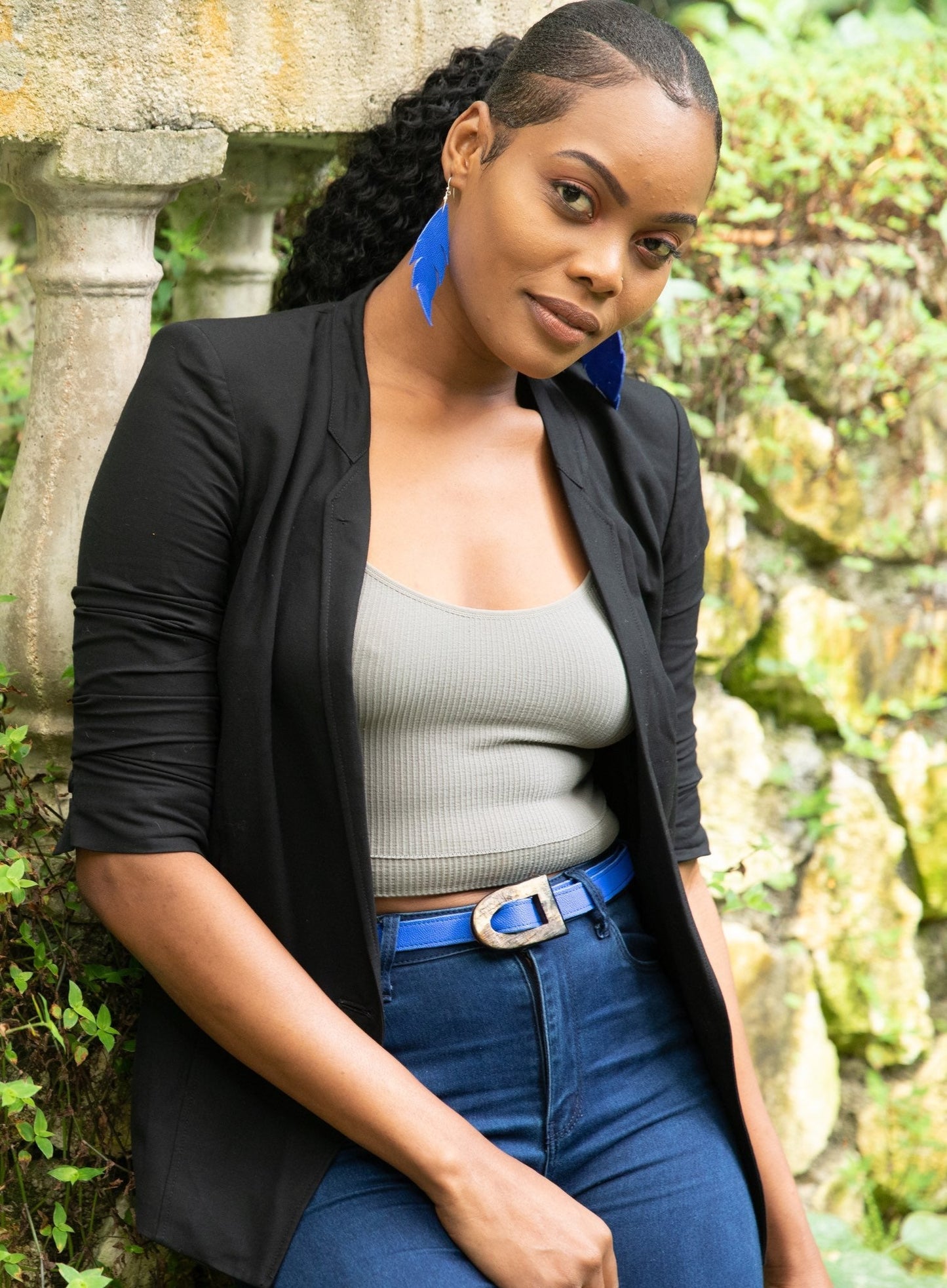 Women's Horn and Leather Belt